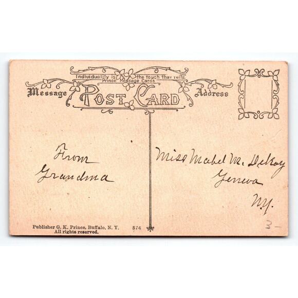 Christmas Postcard G K Prince Green Suit Santa Claus Airplane Megaphone MMS Rare - Picture 2 of 2